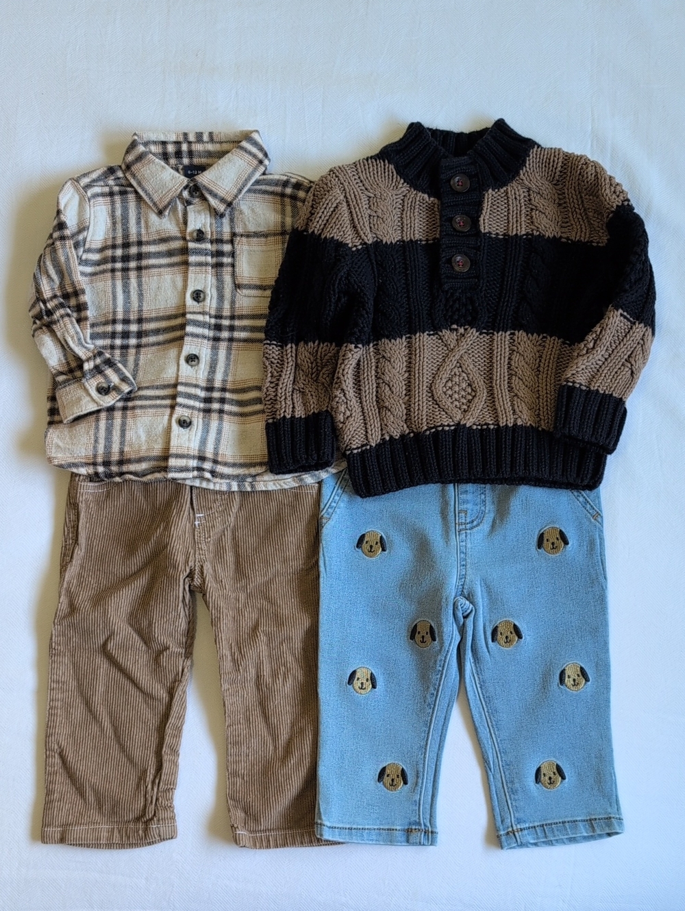 JOE FRESH & OLD NAVY | 4pc Cabincore Cable Knit Sweater Flannel Denim Capsule |